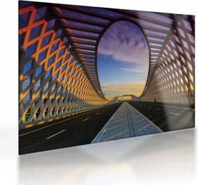 Obraz na szkle nowoczesnej architektury mostowej (70x50 cm)