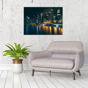 Obraz na szkle Singapuru nocą (70x50 cm)