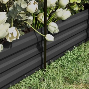 Outsunny Wysokie Łóżko Ogrodowe ze Stali 230x110x110cm z Siatką Ochronną Ciemnoszary | Aosom PL