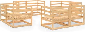 Modułowy zestaw mebli ogrodowych 8 elementów z litego naturalnego drewna sosnowego, styl nowoczesny, bez schowka
