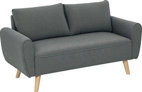 HOMCOM Dwumiejscowa Sofa, Kanapa z Tkaniny, 2 Poduszki Tylnie, Pokrycie z Sztruksu, 145 x 75 x 78 cm, Antracyt
