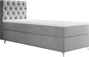 BOXBETT CHESTER 120x200 Monolith 84 z materacem H3 i topperem łóżko z pojemnikiem, pojedyncze, hotelowe, do sypialni, ze schowkiem