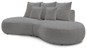 Jasnoszara sofa z materiału bouclé 260 cm Saint-Germain – Bobochic Paris