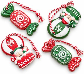 Zestaw 4 szt. ozdób świątecznych CANDY ELF 6 cm