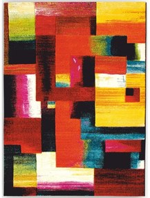 Dywan nowoczesny Folk 3D  Geometria multikolor 80 cm x 150 cm