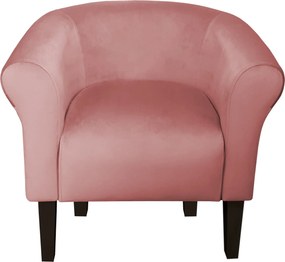 Fotel Milo tkanina Welur wygodny fotel tapicerowany do salonu i sypialni : Kolor nogi - Venge, Kolor tkaniny - VELVET - MG58, Wysokość nogi - 20 cm