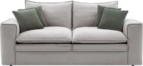 Kanapa 3-osobowa z jasnoszarą tapicerką - PORALO