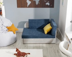 Sofa rozkładana z funkcją spania ROSA szara/niebieska ELTAP