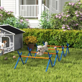 PawHut Zestaw agility dla psów, 4-częściowy zestaw z płotkami, torba transportowa, regulowany zestaw treningowy dla małych psów | Aosom PL