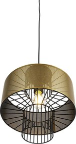 Designerska lampa wisząca złota z czarnym 30 cm - Tess