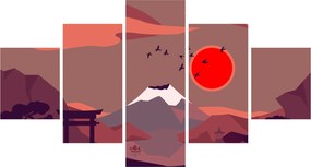 Obraz - Ilustracja góry Fuji (125x70 cm)