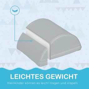 HOMCOM 11-elementowy zestaw klocków piankowych do zabawy i wspinaczki, dla dzieci, 1-3 lata, Pokrycie z skóry ekologicznej, Kolorowy