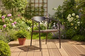 Krzesło Ogrodowe Ciemny brąz 56x61x75 cm Aluminium Plecione Brązowe Sznurki