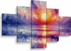 Obraz - Kolorowy artystyczny zachód słońca (125x70 cm)