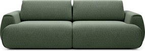 Kanapa 4-osobowa rozkładana z tkaniny szenilowej w kolorze butelkowej zieleni MONELIA