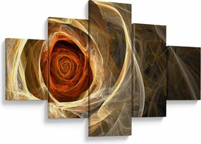 Obraz - Abstrakcyjne róże w ognistych kolorach (125x70 cm)
