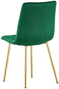 Zielone pikowane krzesło welurowe glamour M1-C09