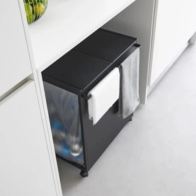 Czarny metalowy kosz na śmieci do segregacji odpadów Tower – YAMAZAKI