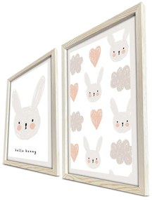 Obrazki dziecięce zestaw 2 szt. 53x78 cm Hello Bunny – Wallity