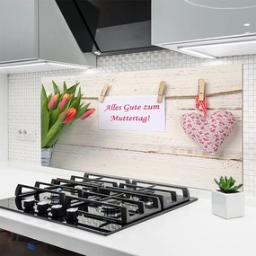 Panel Szklany Artystyczne Serce z Tulipanów