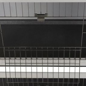 PawHut Klatka dla małych zwierząt dla świnek morskich i królików karłowatych, dwupoziomowa, drewniana, szara