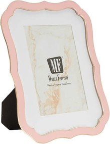 Jasnoróżowa metalowa/szklana ramka stojąca 17x22 cm Margot – Mauro Ferretti