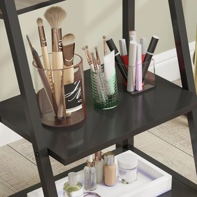 HOMCOM Mobilne Lustro Pełnej Długości z 2 Półkami i 4 Kołami, do Sypialni, Salonu, Przedpokoju, Czarny