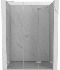 Mexen Lunar-F L drzwi prysznicowe składane prawe 130 cm, transparent, nikiel szczotkowany - 836SL-130-050-97-00-P