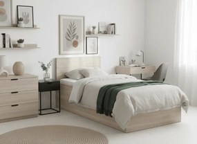 Łóżko SOFIA 90 x 200 cm, dąb sonoma Stelaż: Ze stelażem listwowym rolowanym, Materac: Materac Sommera