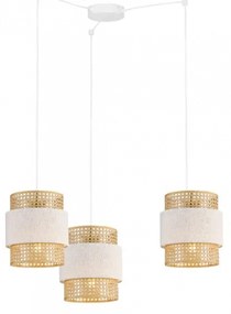 Lampa wisząca z rattanowo- tekstylnym kloszem Abra 2 – GTV