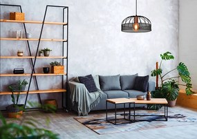 Czarna lampa wisząca w stylu industrialnym - T033 Skira