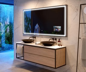 Lustro Łazienkowe L49 z podświetleniem LED na ścianę, designerskie lustro na wymiar od marki Artforma