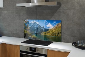 Panel szklany do Kuchni Błękitne Jezioro Górskie