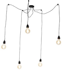 Inteligentna lampa wisząca czarna 5-punktowa w tym WiFi G95 - Cava Nowoczesny Oswietlenie wewnetrzne