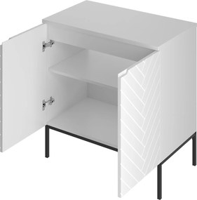 Szafka pod umywalkę nablatową Aspen 08, biały mat/czarny, 80 cm - zestaw 1