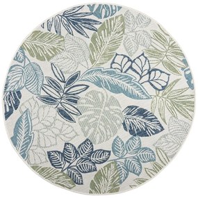 Zielono-niebieski okrągły dywan odpowiedni na zewnątrz ø 160 cm Bella Leaf – Flair Rugs