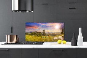 Panel Szklany Pejzaż pod Błękitnym Niebem