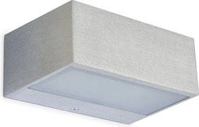 Nowoczesny kinkiet IONA - d?. 18 cm - E27 ø45 - 40W - aluminium i szary - IP44 - góra i dó?