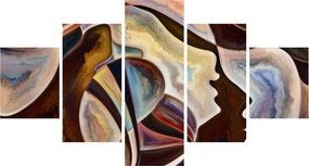 Obraz - Abstrakcja głów (125x70 cm)