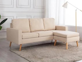 3-osobowa kremowa sofa z podnóżkiem - Muria 4Q