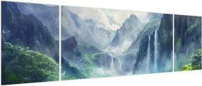 Obraz - Dolina wodospadów (170x50 cm)