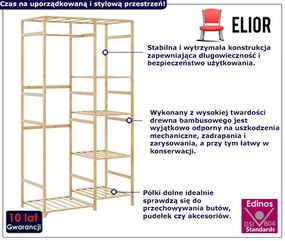 Bambusowy na ubrania wieszak z półkami N5-K29