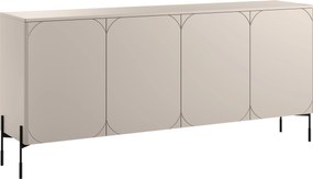 Komoda Sonatia 200 cm czterodrzwiowa - kaszmir / nogi czarne