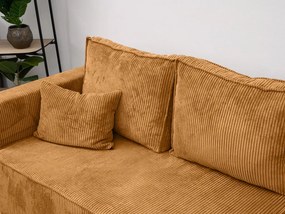 Rozkładana narożna sofa SMART COSARO musztardowa, dwustronna + 2 poduszki GRATIS