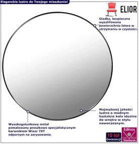 Czarne metalowe lustro okrągłe loft 80 cm B6-G13