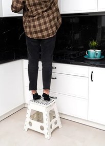 Rozkładany Antypoślizgowy Biały Stopień Kuchenny N3-G95