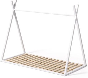 Białe łóżko dziecięce z litego drewna bukowego w kształcie domku ze stelażem 90x190 cm Maralis – Kave Home