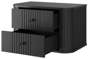 Zestaw szafek nocnych wiszących Vesper 56 cm - czarny / czarne uchwyty