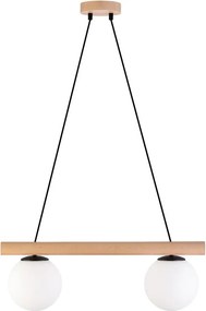 Lampa wisząca na lince WOODSTOCK 2xE27/15W/230V drewno/czarny