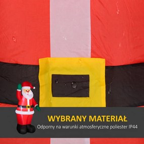 Outsunny Święty Mikołaj, 1,84 m wysokości z oświetleniem LED, dmuchana dekoracja ogrodowa